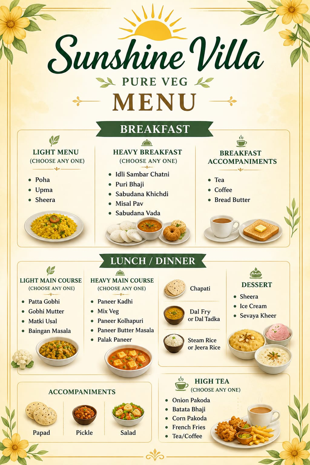 Sunshine Villa Menu — Page 3